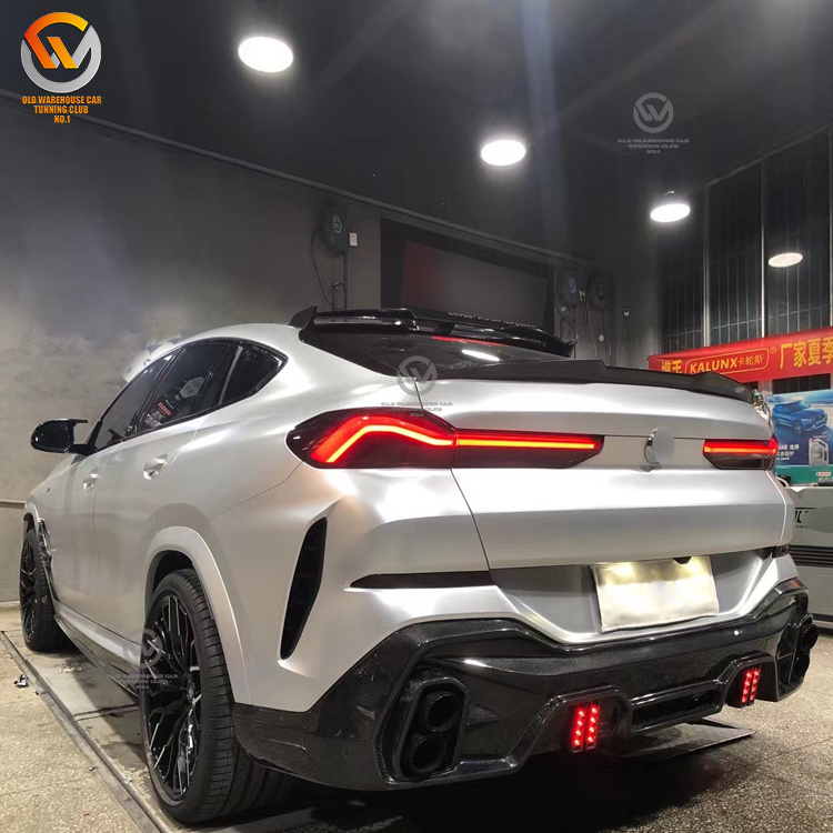 New Arrived 2021 LD Style Carbon Body Kit For BMW X6 G06 With Front Splitter Side Skirt Rear Diffuser Trunk Spoiler Facelift