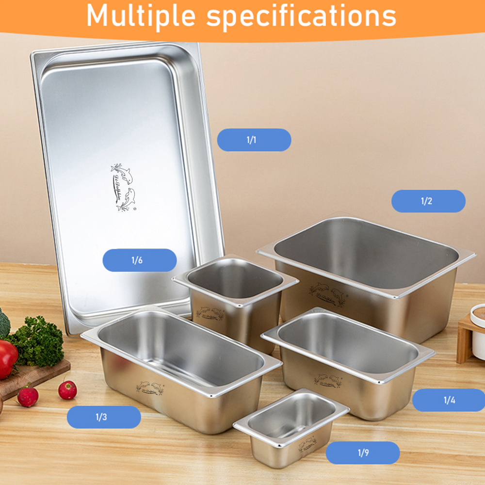 Factory Supply Personalized Hot Sale Multi Sizes Stainless Steel Ice Cream Catering Gastronorm Gn Pan Food Container