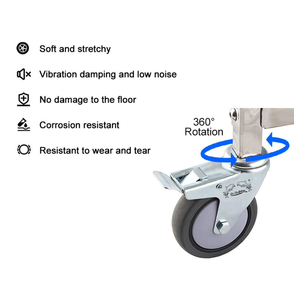 Factory Supply Catering Equipment Stainless Steel Kitchen Hotel Vegetable Carts Aircraft Service Meal Food Trolley