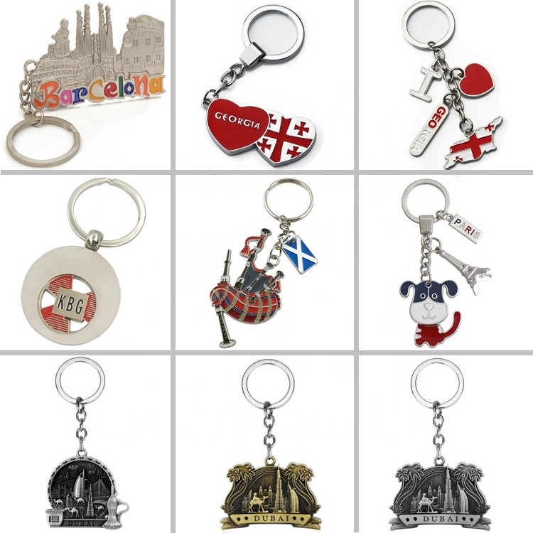 Custom Tourist Travel Personalized Metal Eiffel Tower Paris Souvenir Keychain