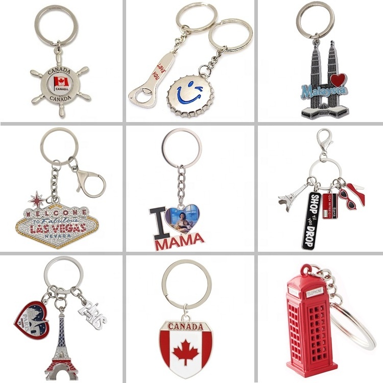 Custom Tourist Travel Personalized Metal Eiffel Tower Paris Souvenir Keychain