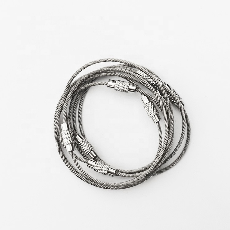 Stainless Steel Wire Cable Keychain Rings Stainless Steel Key Ring Loops