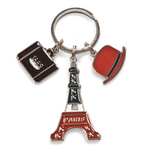 Custom Tourist Travel Personalized Metal Eiffel Tower Paris Souvenir Keychain