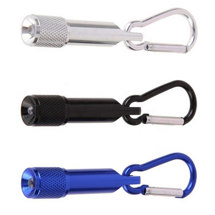 Cheap Custom Logo Metal Aluminum Mini LED Torch Carabiner Keychain Flashlight