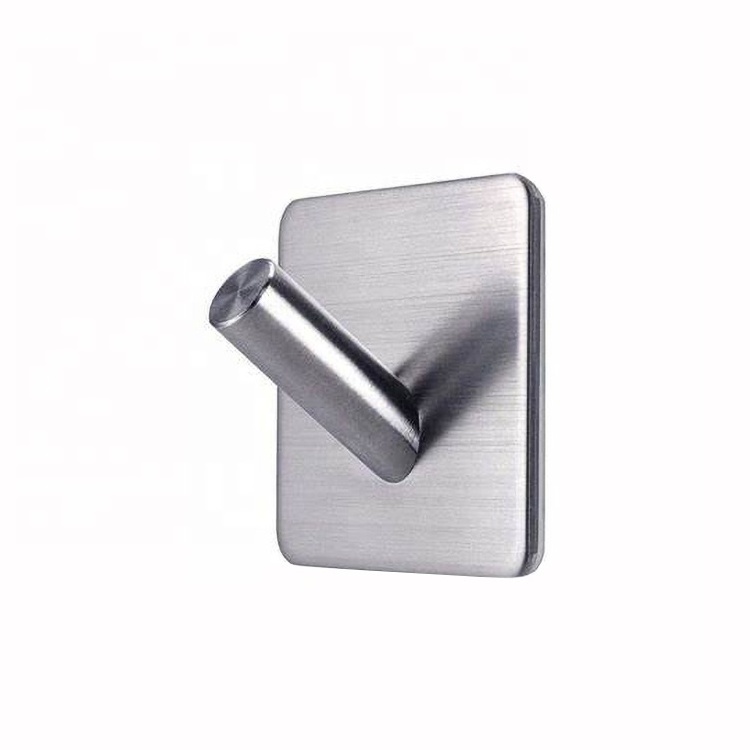 Factory Direct Sell Stainless Steel Wall Hooks Stick On Waterproof 3m Self Adhesive Hooks Heavy Duty