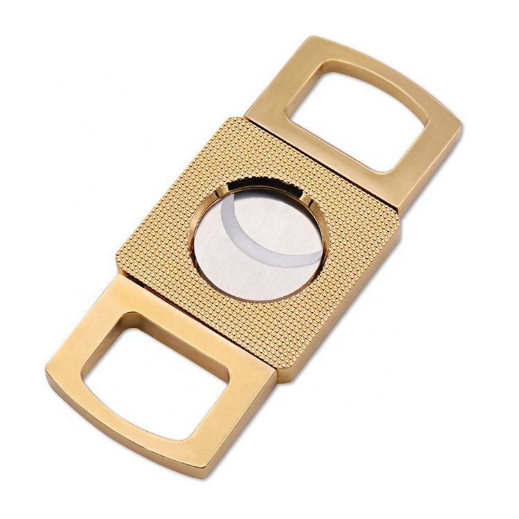 Factory Made Personalized Cigar v-cutter Luxury Metal Stainless Steel Gold Cigar Cutter