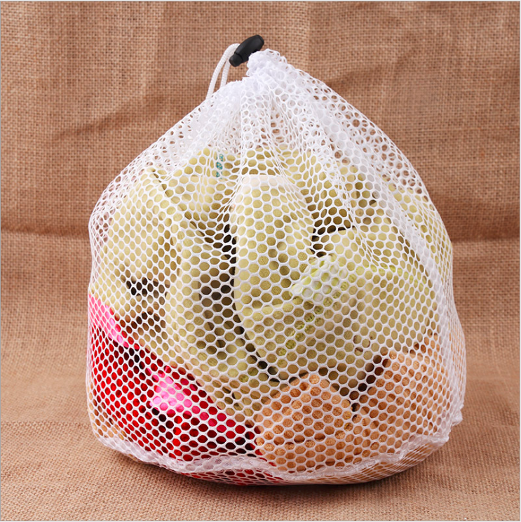 KUYUE Large Drawstring Bra Underwear Laundry Bags Household Cleaning Washing Machine Mesh Holder Bags White Color Foldable Round