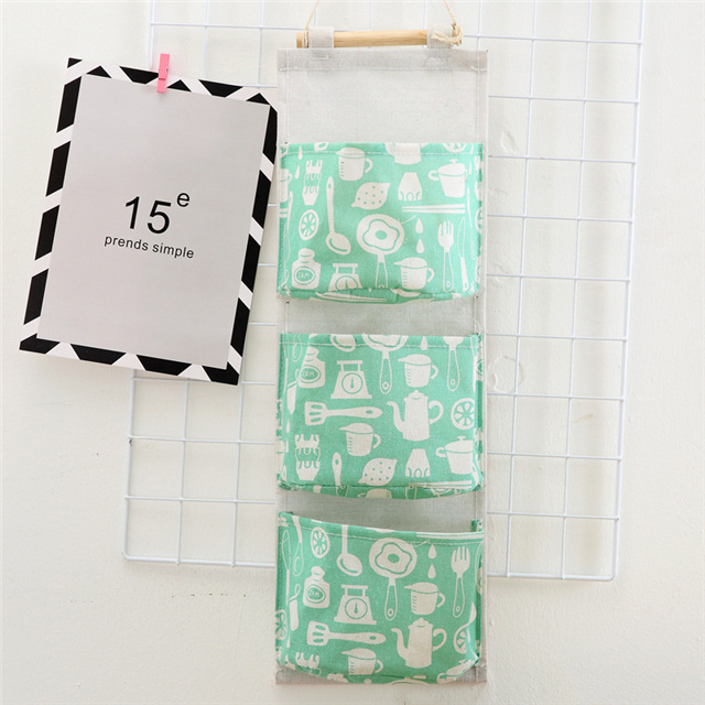 KUYUE Wall Hanging Storage Bag/ Door Hanging Organizer Foldable Reusable Storage Bags Home Usage,storage Bags for 3 Layer Fabric