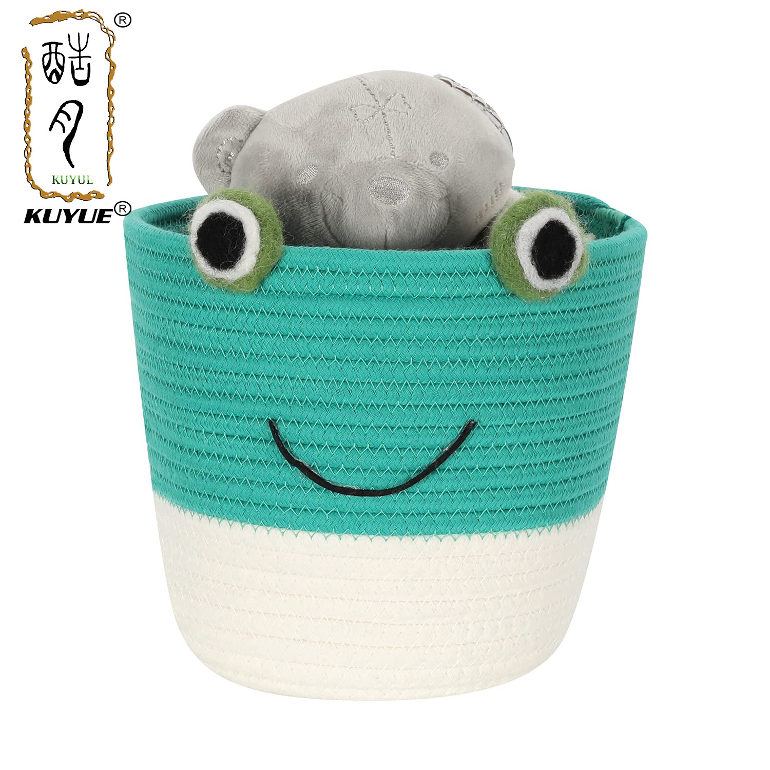 KUYUE  cotton rope Cartoon basket laundry basket weave bag baby toy storage basket