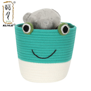 KUYUE  cotton rope Cartoon basket laundry basket weave bag baby toy storage basket