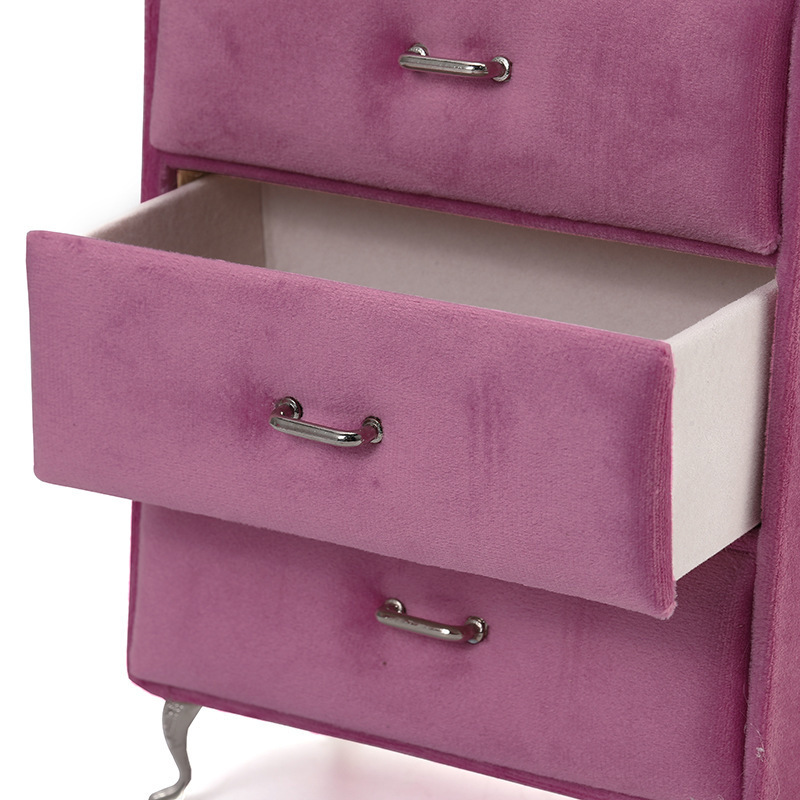 Creative Pink velvet sofa shaped jewelry box luxury jewelry organizer for studs necklaces