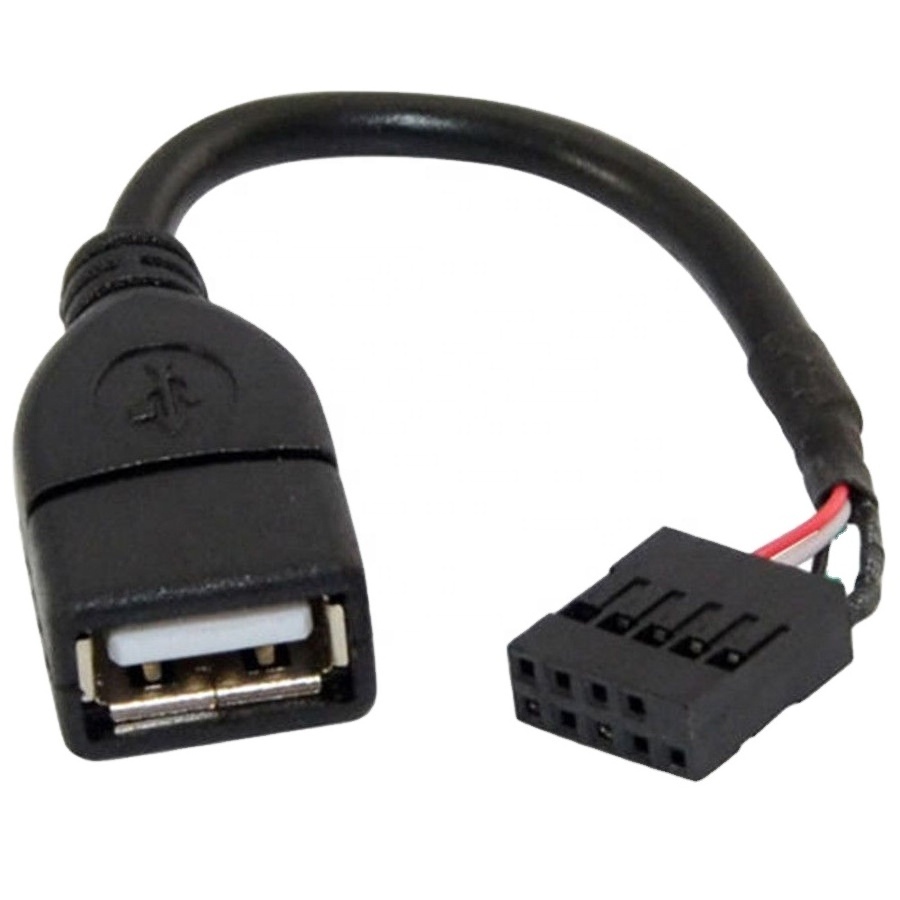 USB 2.0 A Female to Dupont 9 Pin 2.54mm Female Motherboard Cable Cord