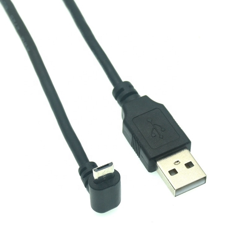 90 degree right angle micro usb male to awm 2725 usb 2.0 cable