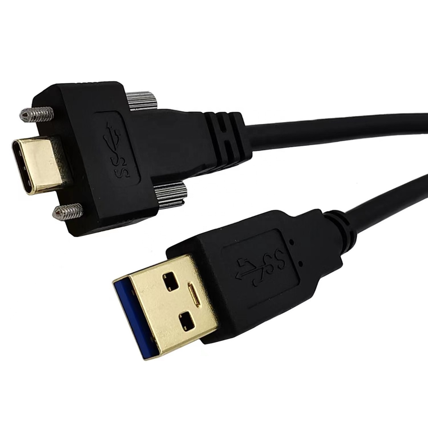 Usb 3.0 Male to Usb 3.1 Type-C male Screw Locking Usb C Panel Mount Type C Cable