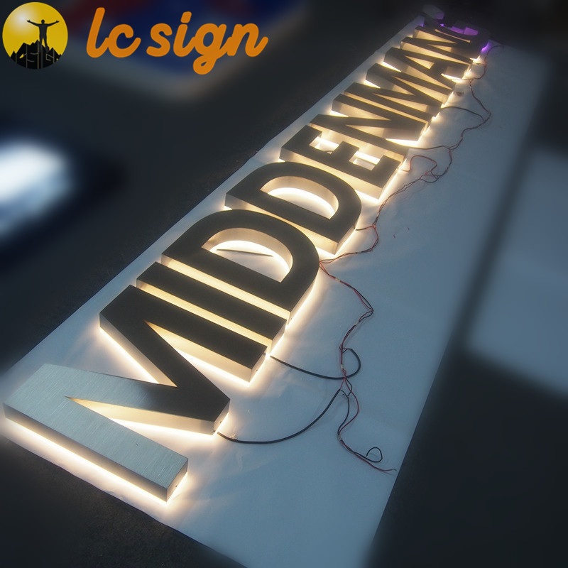 Acrylic Stainless Steel Backlit Channel Letter Sign Led Logo Office Signboard