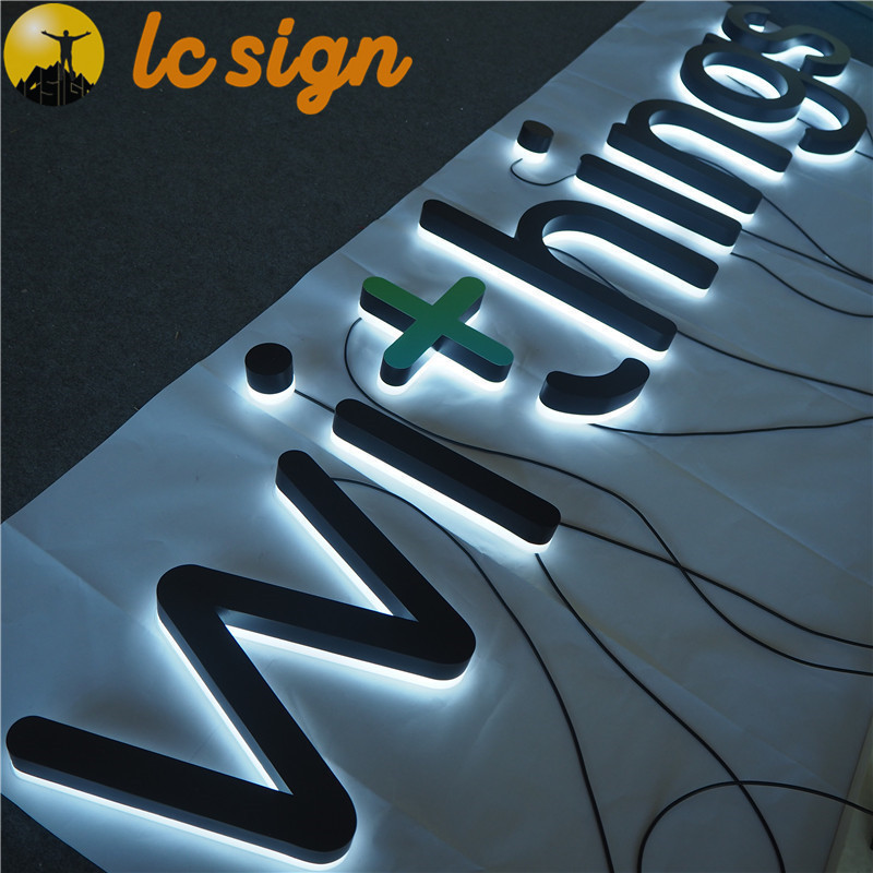 Acrylic Stainless Steel Backlit Channel Letter Sign Led Logo Office Signboard