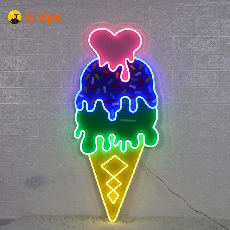 Professional ice cream rolling stones neon sign for store advertising neon sign