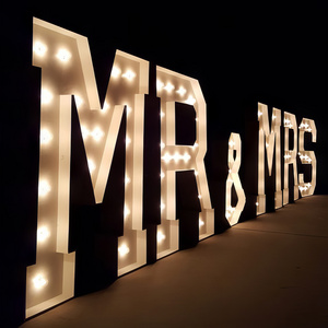 Large love marquee numbers lights led love sign Mr Mrs wedding vintage bulb letter sign marquee letters