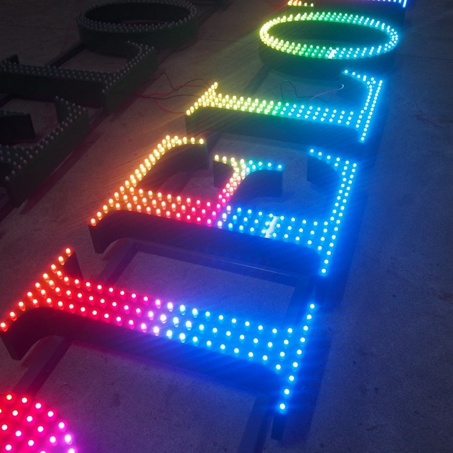 custom made business advertising led display hole-punch letter sign