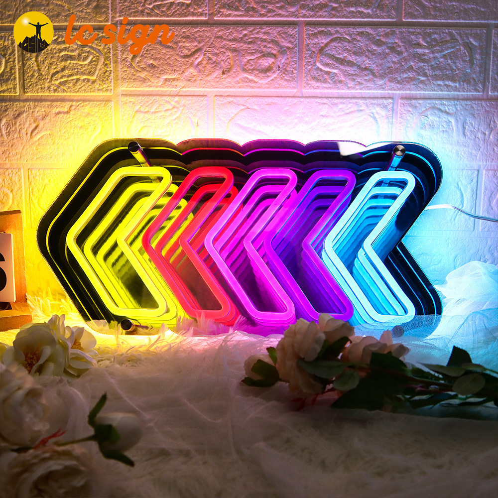 Factory Direct Sale New Mirror Acrylic For Bedroom Decor Butterfly Neon Mirror Led 3d Infinity Mirror