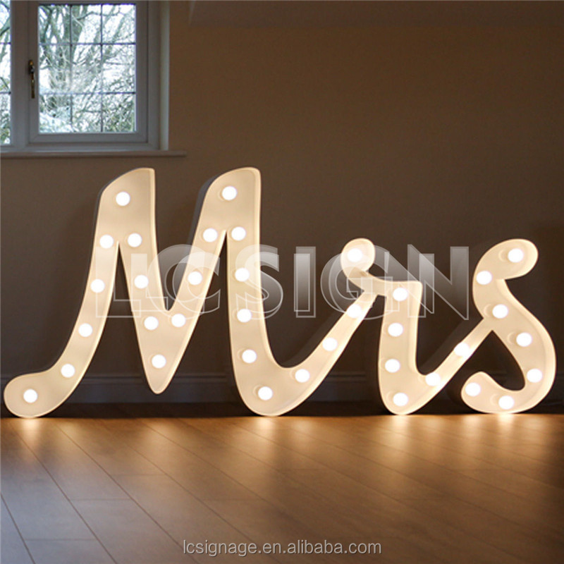 high quality customized led lighting marquee sign letter wooden alphabet letters