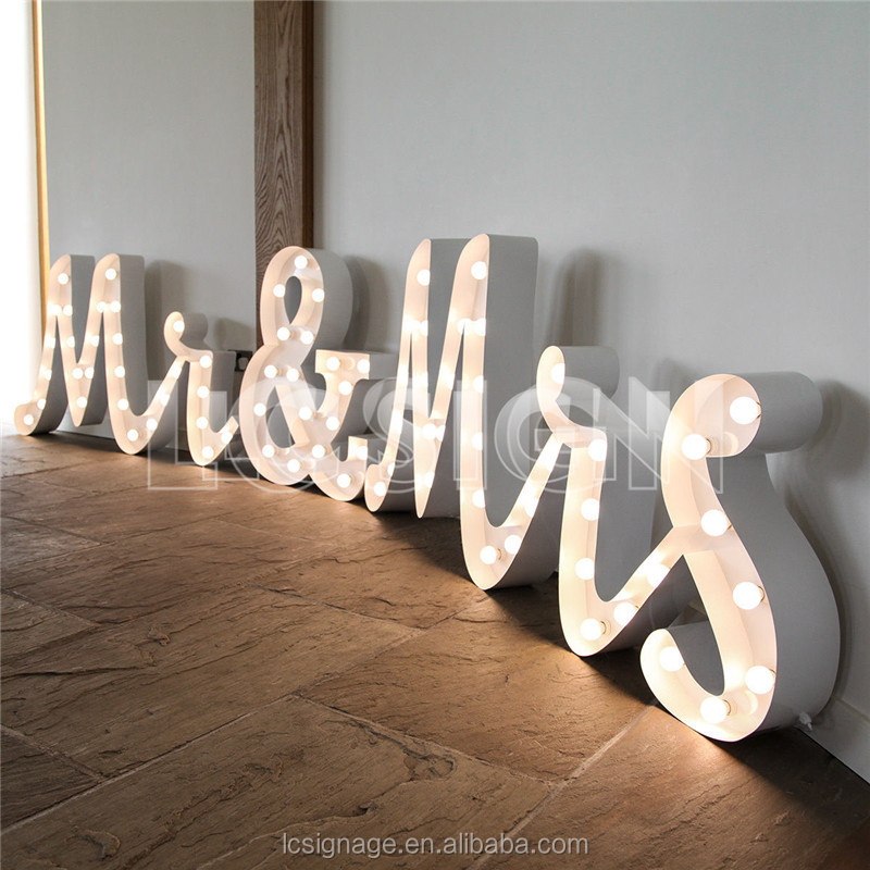 high quality customized led lighting marquee sign letter wooden alphabet letters