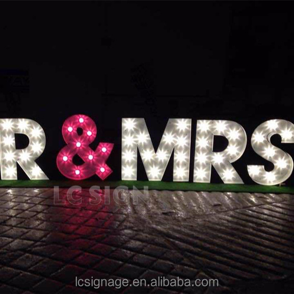 high quality customized led lighting marquee sign letter wooden alphabet letters