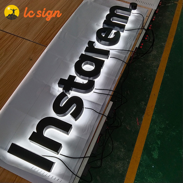 led sign channel letter outdoor wall stainless steel metal backlit indoor signage 3d acrylic led letter sign