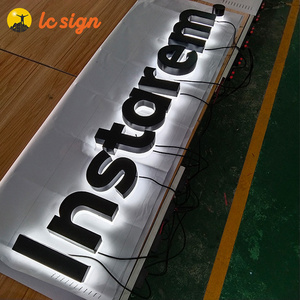 led sign channel letter outdoor wall stainless steel metal backlit indoor signage 3d acrylic led letter sign