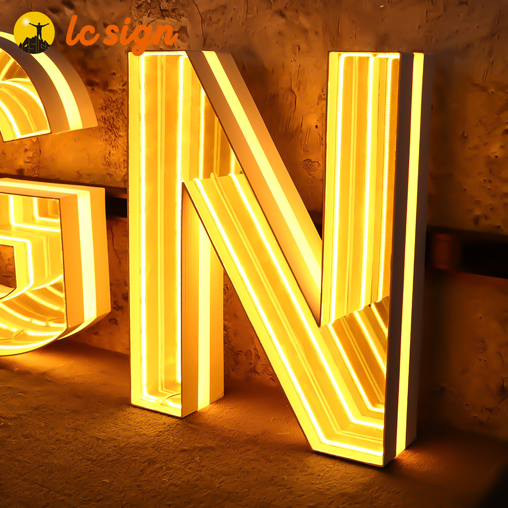 Custom Neon sign Event decor LED neon lights mirror infinity neon light sign for bar decoration party supplier indoor