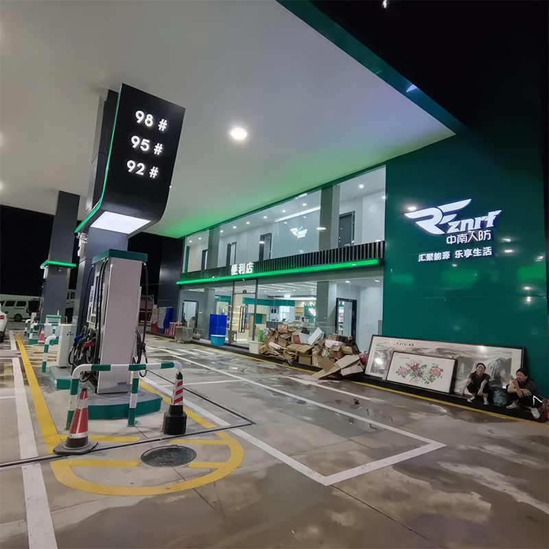 Customize Gas Station Stainless Steel Petrol Station Roof Space Frame Steel Gas Station Canopy Structure