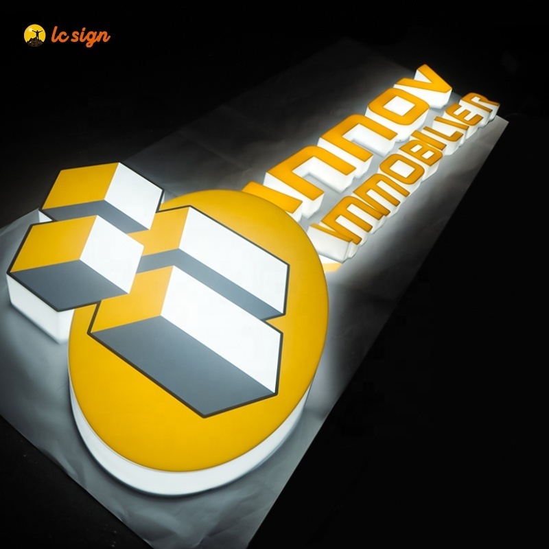 3D Logo Advertising Illuminated Aluminum Sign Acrylic Sign Board for Outdoor Sign