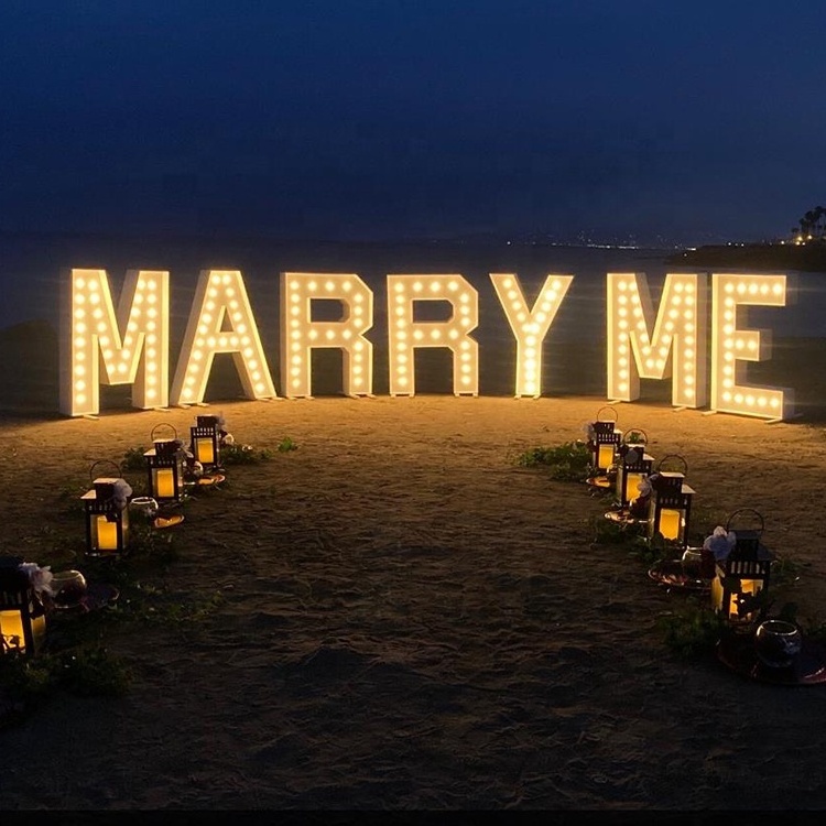 Romantic Proposal Events Marry Me Marquee Letters 4ft Bulb Marquee Letters