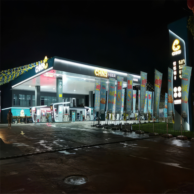 Petrol Station Equipment Advertising Outdoor Custom Gas Station Led Luminous Advertising Pylon Sign Gasoline Station Canopy