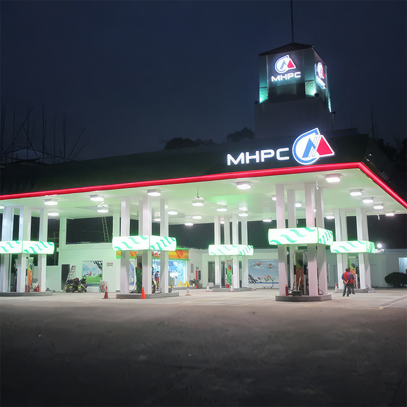 Petrol Station Equipment Advertising Outdoor Custom Gas Station Led Luminous Advertising Pylon Sign Gasoline Station Canopy