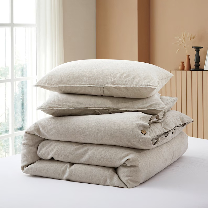 wholesale customization Flax French linen 100 linen duvet cover sets pure linen bed sheet bedding