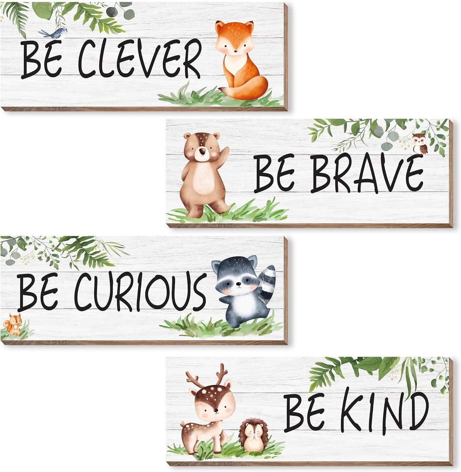 Woodland Animals Decor Wood Wall Sign Nursery Decor for Boys Girls