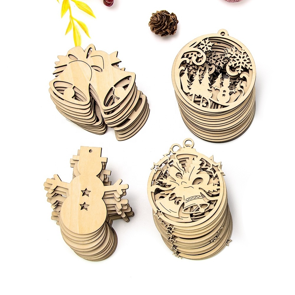 Laser Cut Plywood Art Designs Wholesale Laser Cut Wood Christmas Ornament Custom Laser Cut Service Factory