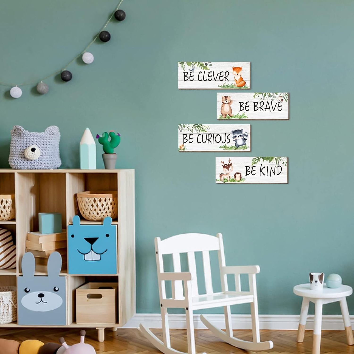 Woodland Animals Decor Wood Wall Sign Nursery Decor for Boys Girls