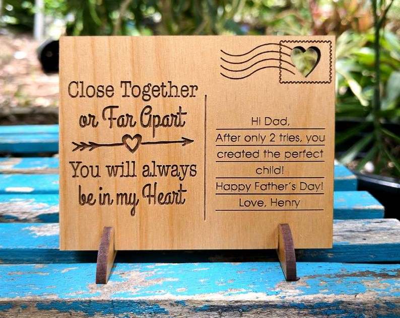 fathers day gifts Wooden Postcard - Wood Cut Card