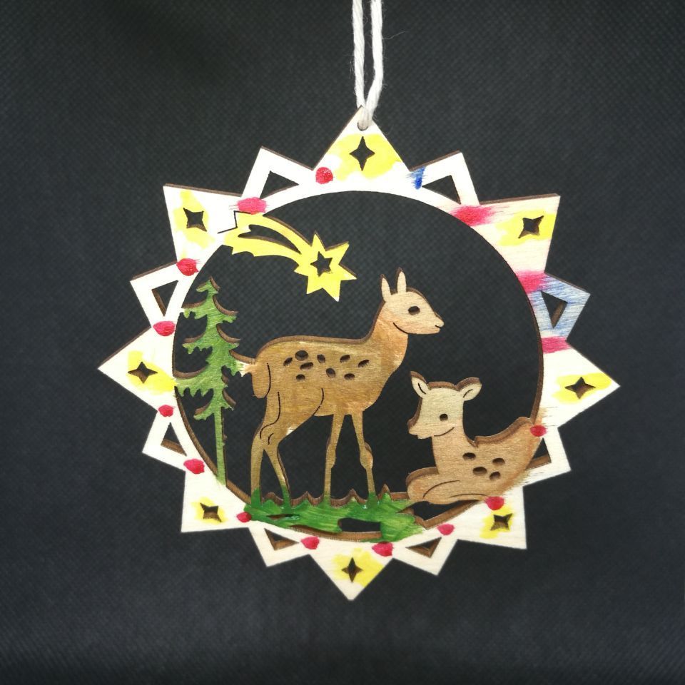 Children DIY Wood Christmas Tree Pendant For Christmas Ornaments