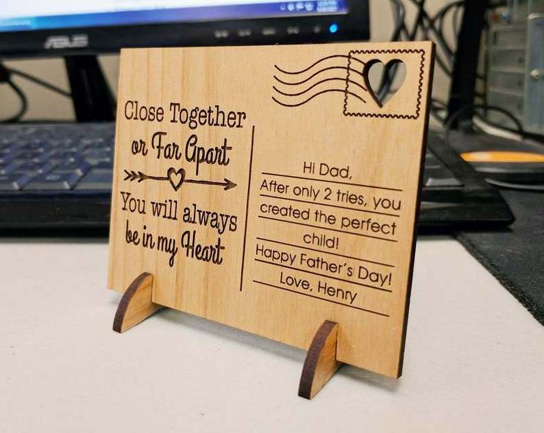 fathers day gifts Wooden Postcard - Wood Cut Card