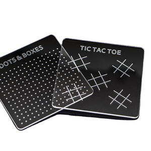 Best selling Trip Game set  Laser cutting Acrylic Dots Boxes Tic Tac Toe Board Games for kids Camping Traveling Holiday