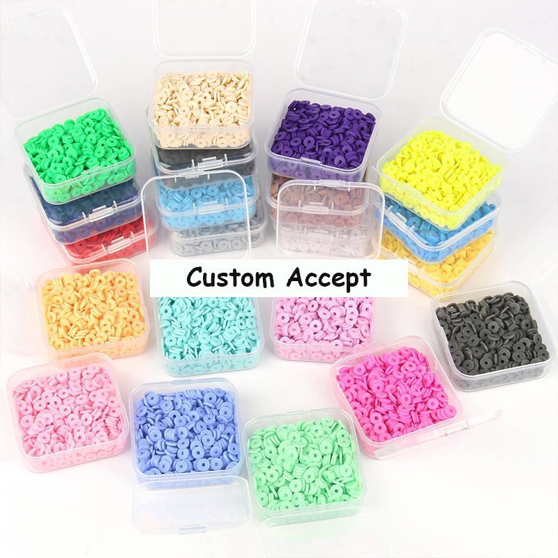 New Arrival Custom Rainbow Handmade 6 MM Soft Polymer Clay Initial Faceted Letter Ceramic Beads For Jewelry Making