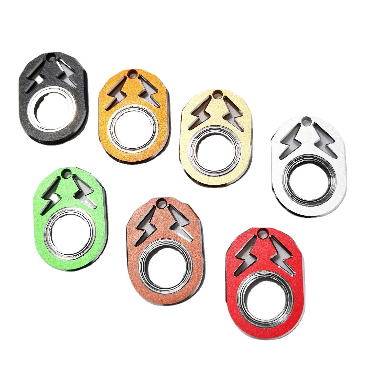 Super cool fidget smooth keychain spinner with lightning logo matches your key anxiety relief keychains anxiety relief keychains