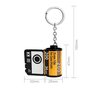 Photo Picture Souvenir Gift Custom Film Camera sublimation film roll polaroid camera keychains for Mother's Day Gift