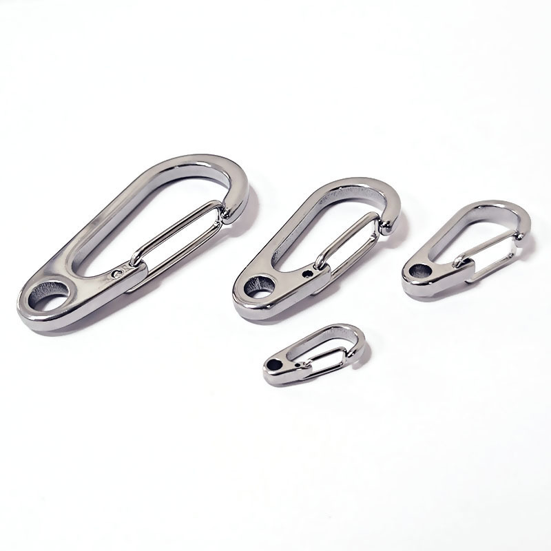 Stainless Steel Keychain Hook Snap Hook Rotating Carabiner Key chain Clip Spring Swivel Snap Hooks with ring accessories