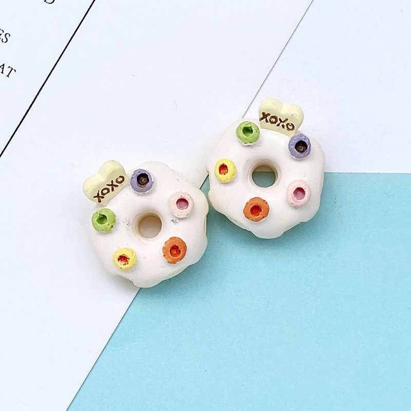 Wholesale Mixed donut Resin Charms DIY Findings Earrings Artificial Jewelry phone case Key chain Accessories resin crafts patch