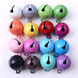 Wholesale Holiday Decoration bubblegum Color Round Bell Metal Key Ring Accessories Pet Collar Christmas Jingle Bell for children