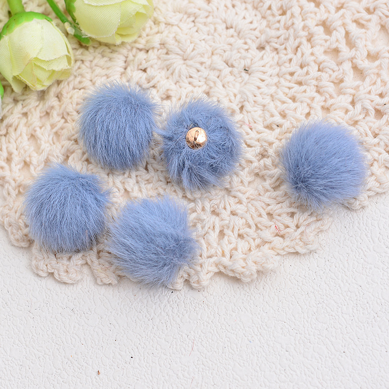 Plush Fur Covered Ball Charms DIY Pompom Pendant loose cute colored Beads for Necklace Earring Bracelet Jewelry Making Supplies